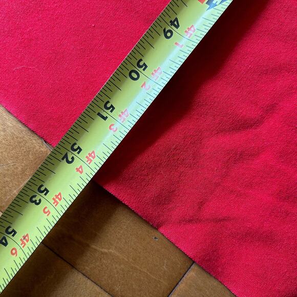 Vtg Christmas CALIFORNIA HAND PRINTS Tablecloth circa 1950s 60" x 52" Red silver - Picture 12 of 12